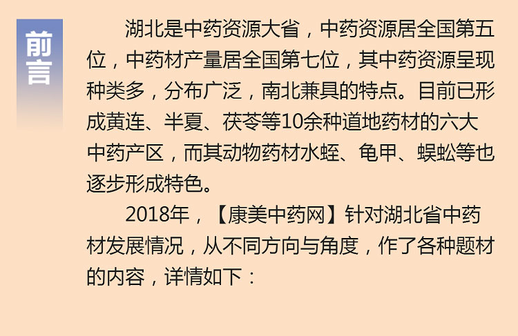 中药材省份盘点--湖北篇