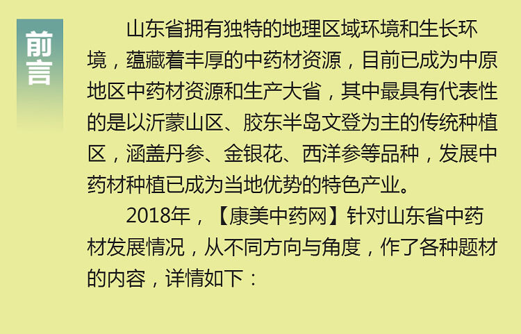 中药材省份盘点--山东篇