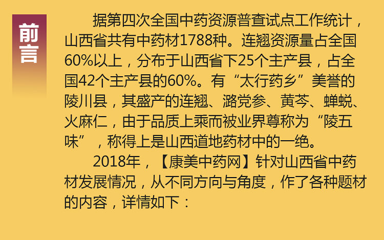 中药材省份盘点--山西篇